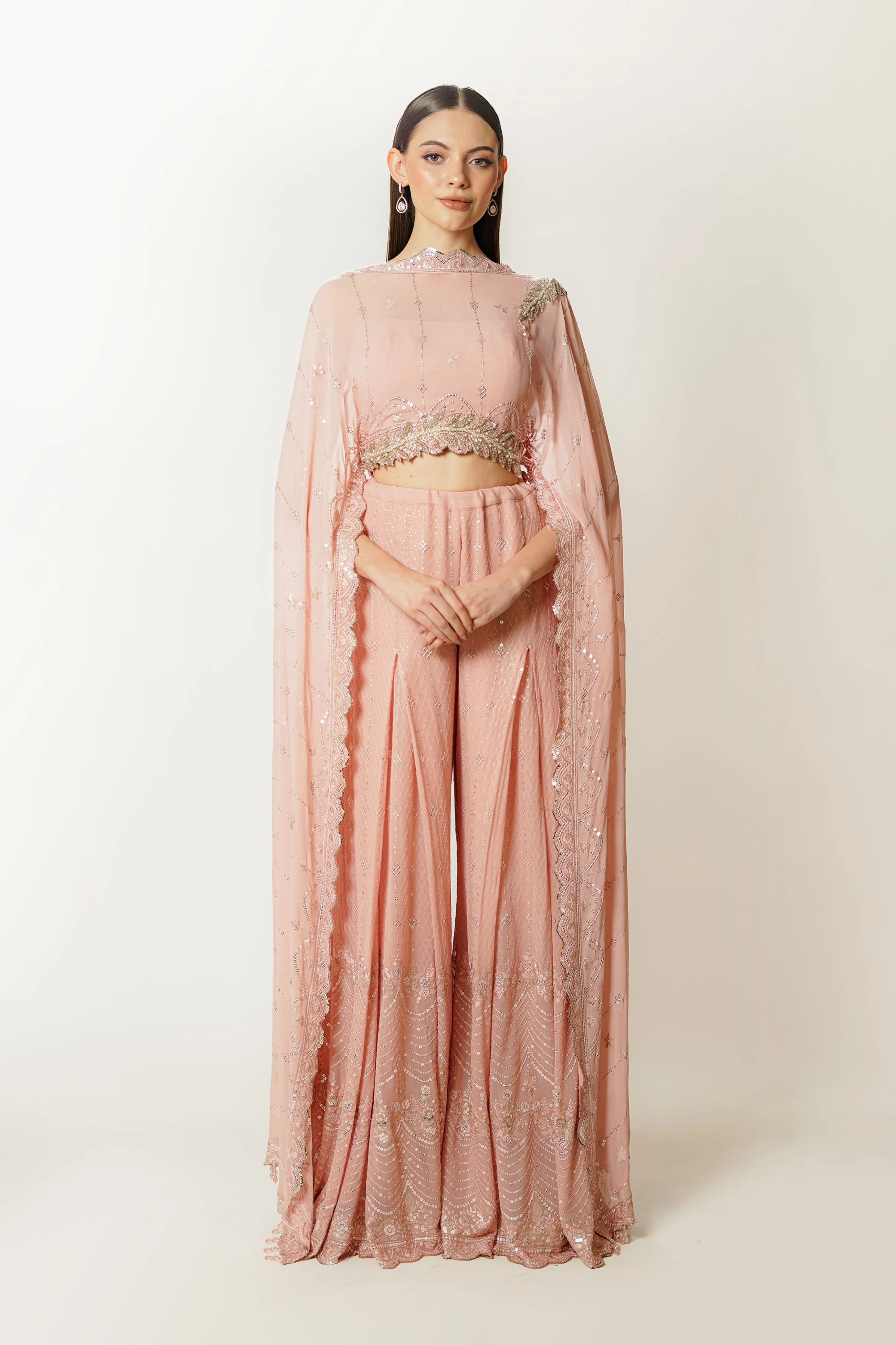 Adha Blush Pink Cape Set