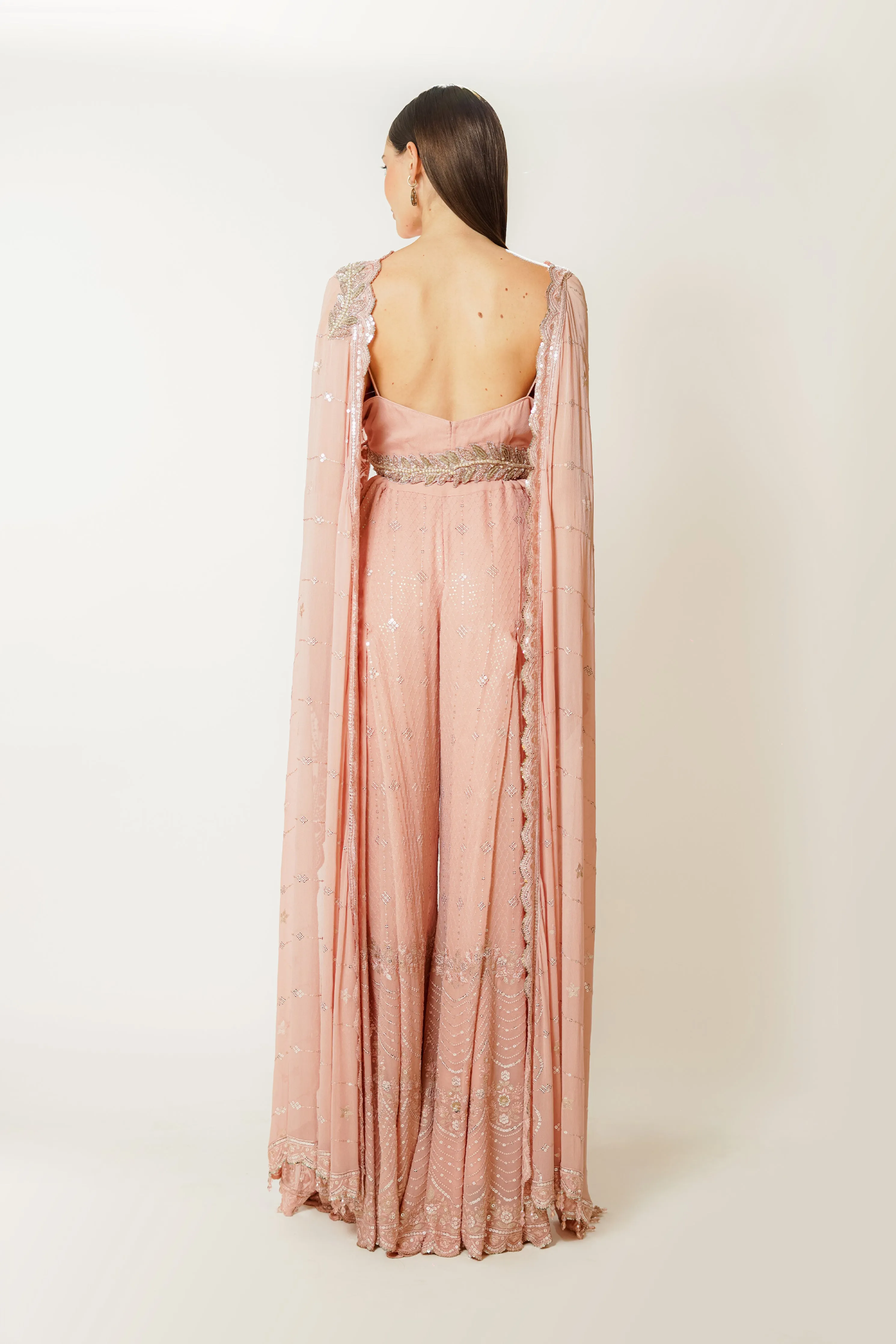 Adha Blush Pink Cape Set