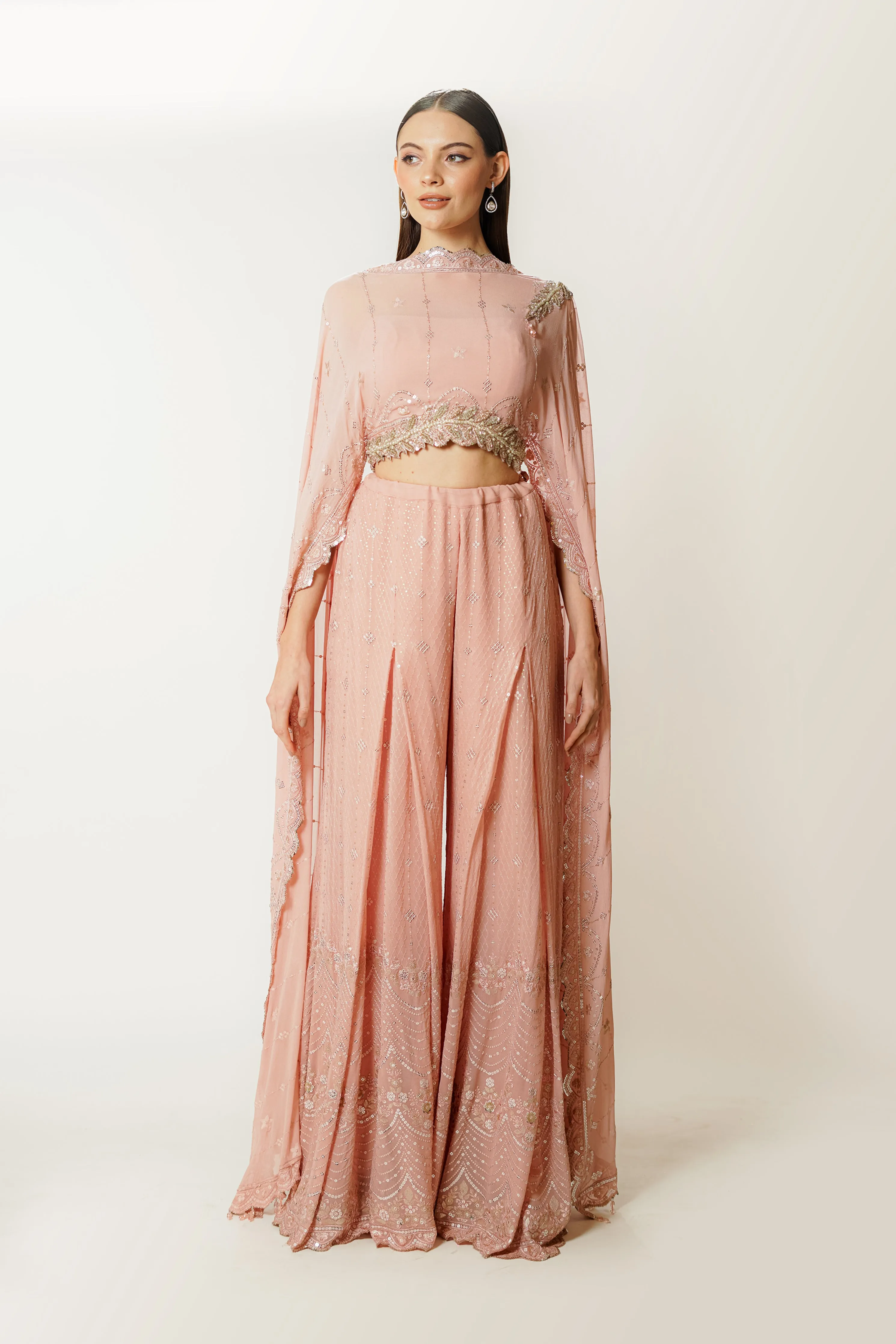 Adha Blush Pink Cape Set
