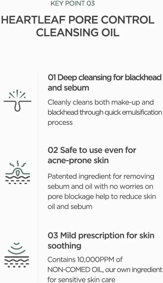 Anua Heartleaf Pore Control Cleansing Oil Mini, Travel Size 20ml