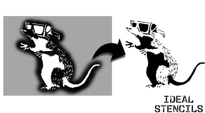 Banksy Rat Wearing 3D Glasses