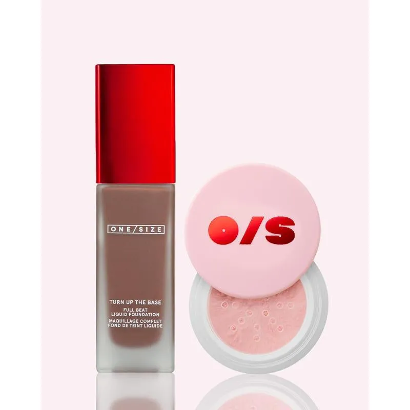 Blurred Full Beat Duo Value Set - ONE/SIZE Blurring Setting Powder, NEW Full Coverage, Longwear, Waterproof, Sweat-Proof Full Beat Liquid Foundation