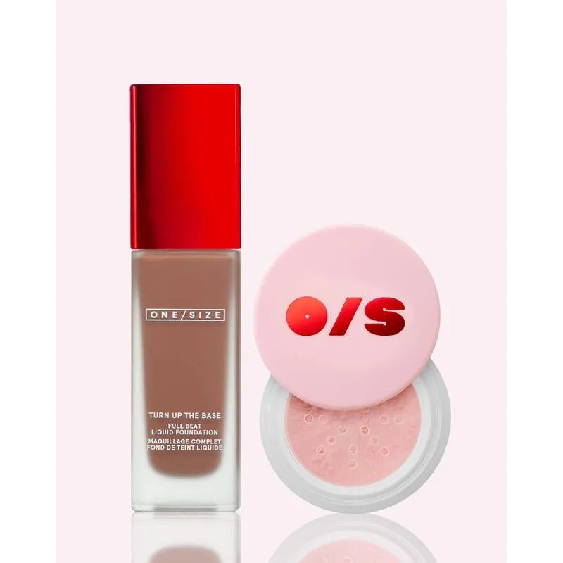 Blurred Full Beat Duo Value Set - ONE/SIZE Blurring Setting Powder, NEW Full Coverage, Longwear, Waterproof, Sweat-Proof Full Beat Liquid Foundation