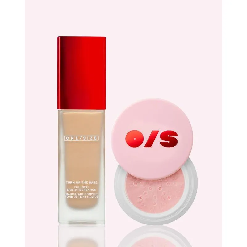 Blurred Full Beat Duo Value Set - ONE/SIZE Blurring Setting Powder, NEW Full Coverage, Longwear, Waterproof, Sweat-Proof Full Beat Liquid Foundation