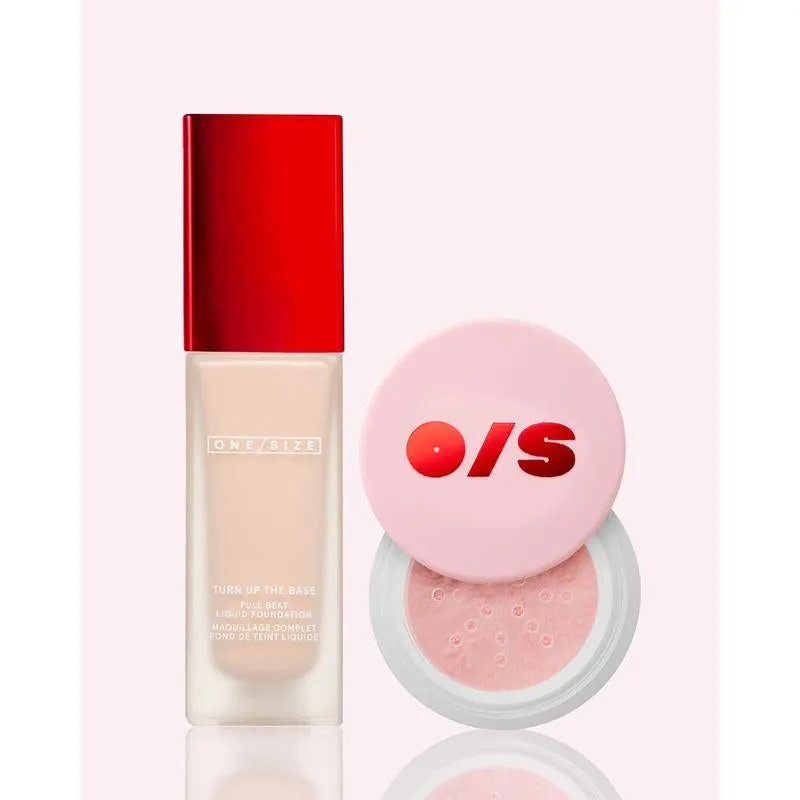 Blurred Full Beat Duo Value Set - ONE/SIZE Blurring Setting Powder, NEW Full Coverage, Longwear, Waterproof, Sweat-Proof Full Beat Liquid Foundation