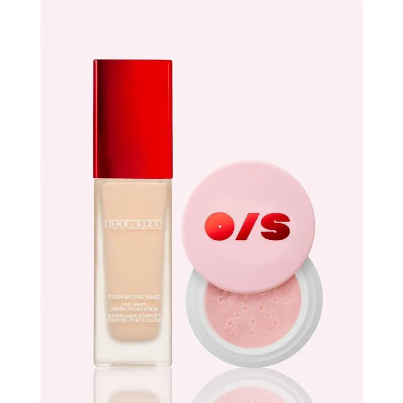 Blurred Full Beat Duo Value Set - ONE/SIZE Blurring Setting Powder, NEW Full Coverage, Longwear, Waterproof, Sweat-Proof Full Beat Liquid Foundation
