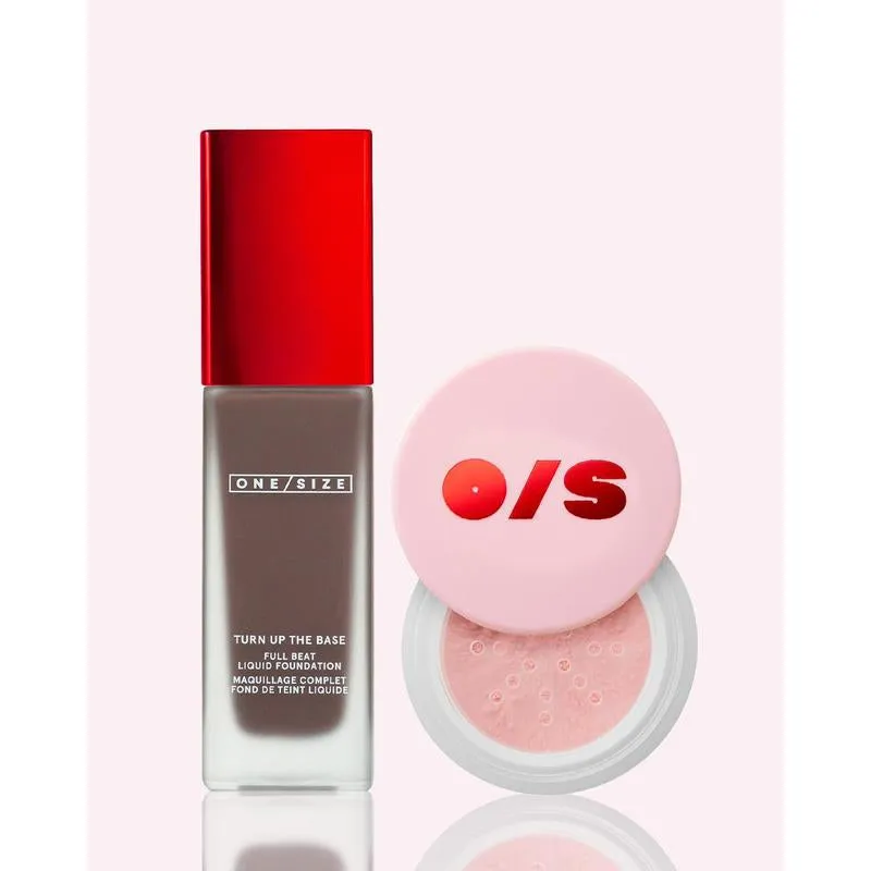 Blurred Full Beat Duo Value Set - ONE/SIZE Blurring Setting Powder, NEW Full Coverage, Longwear, Waterproof, Sweat-Proof Full Beat Liquid Foundation