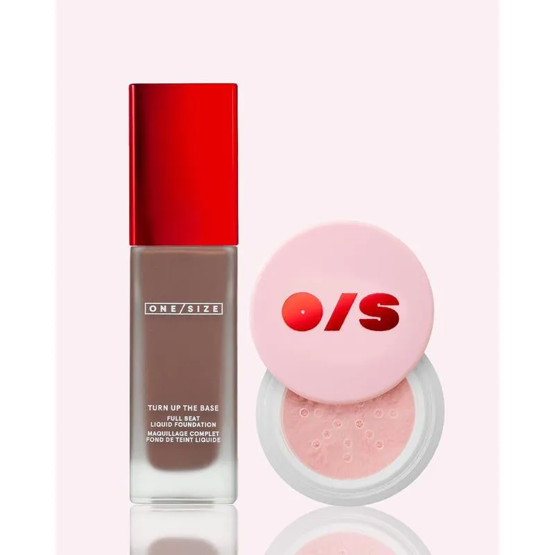 Blurred Full Beat Duo Value Set - ONE/SIZE Blurring Setting Powder, NEW Full Coverage, Longwear, Waterproof, Sweat-Proof Full Beat Liquid Foundation