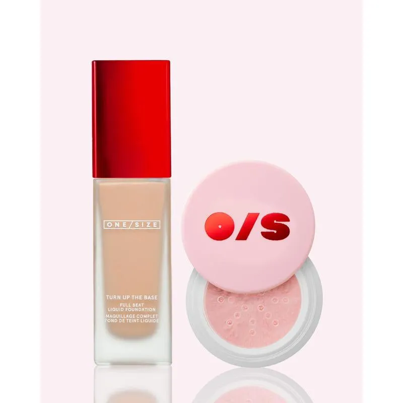 Blurred Full Beat Duo Value Set - ONE/SIZE Blurring Setting Powder, NEW Full Coverage, Longwear, Waterproof, Sweat-Proof Full Beat Liquid Foundation