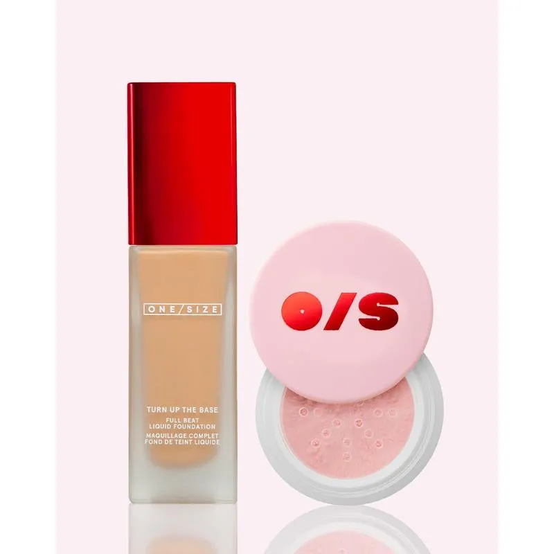 Blurred Full Beat Duo Value Set - ONE/SIZE Blurring Setting Powder, NEW Full Coverage, Longwear, Waterproof, Sweat-Proof Full Beat Liquid Foundation