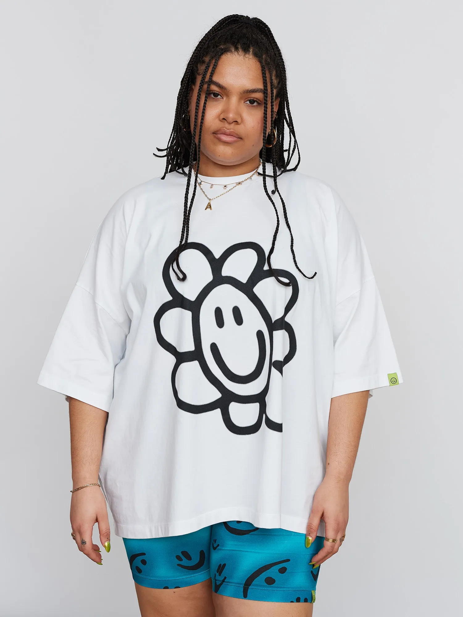 Happy Flower Big Square T-Shirt