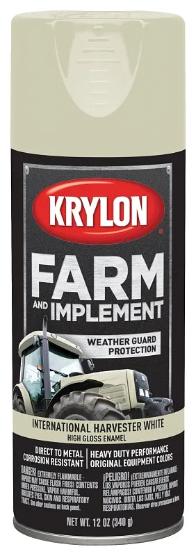 Krylon K01945000 Farm Equipment Spray, High-Gloss, International Harvester White, 12 oz :CAN: QUANTITY: 6