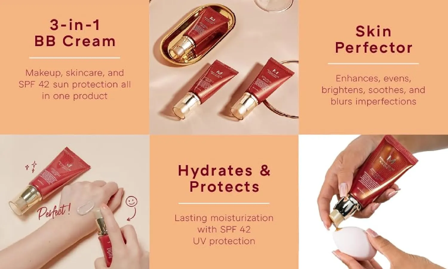M Perfect Cover B.B Cream, SPF 42 PA   , No. 29 Caramel Beige, 1.7 fl oz (50 ml)