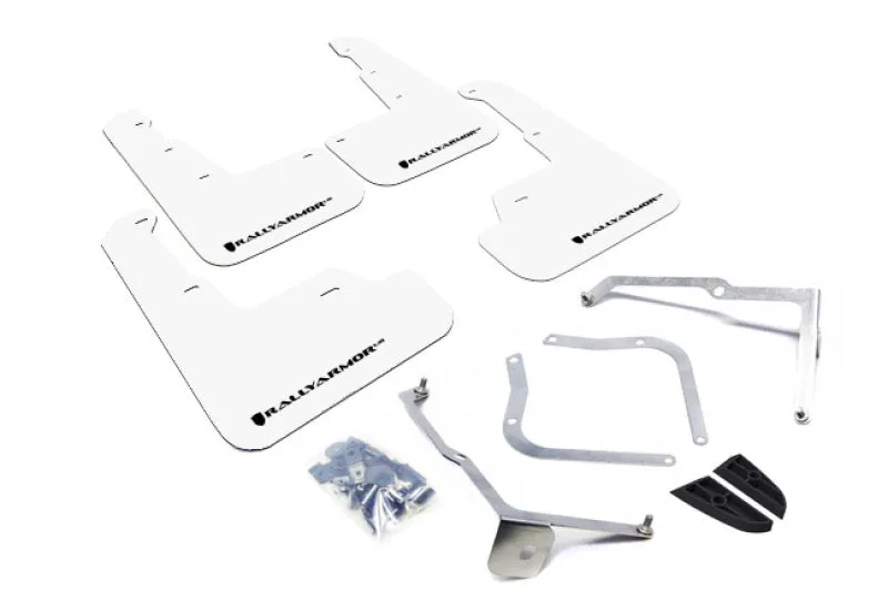Rally Armor UR White Mud Flap w/ Black Logo - Subaru WRX/STI VA