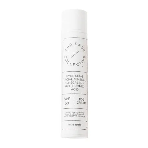 The Base Collective "Hydrating Mineral Tinted Sunscreen" with SPF 50   Hyaluronic Acid Cream 110g
